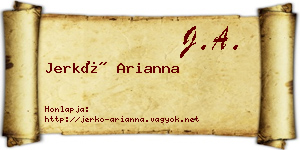 Jerkó Arianna névjegykártya